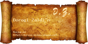 Dorogi Zalán névjegykártya